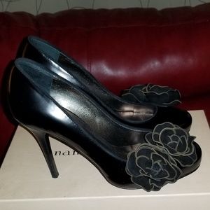 Nanette Lepore Floret High Heels in Black Leather